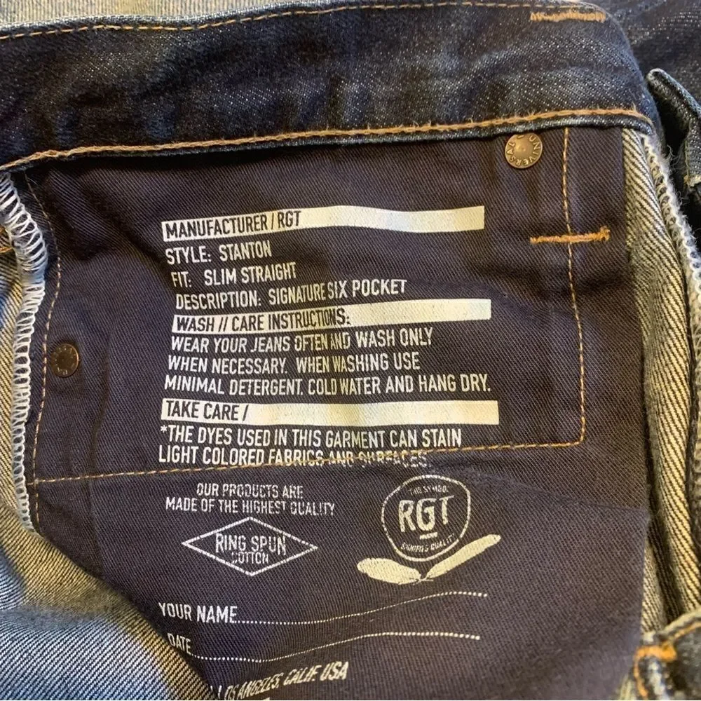 Rogue Territory Rgt Slim Straight Jeans size 32